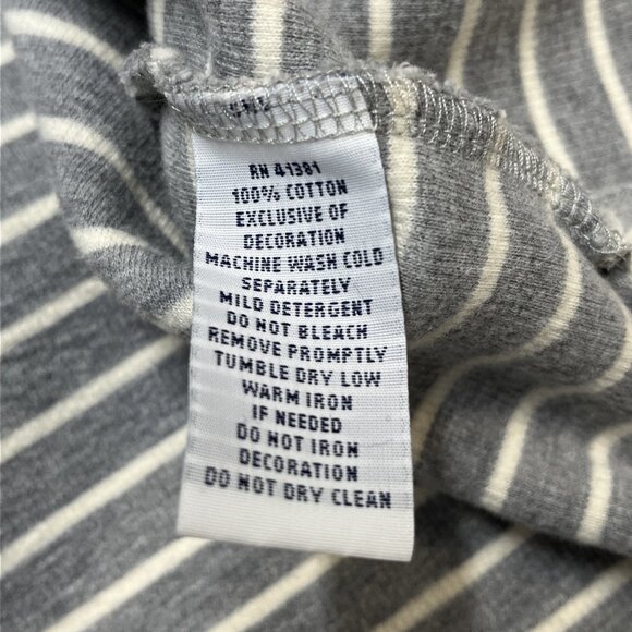 Polo Ralph Lauren Sweater Mens L Gray Striped 1/4 Zip Mock Neck Preppy Old Money - Picture 8 of 8